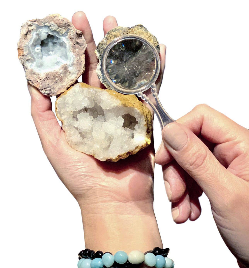 Combo Pack - 13 Large Break Open Your Own Geodes - Mexican Trancas -  Crystal Canyon - Bravos Crystalline - Quartz Geodes - Florescent Geode -  Gift Set