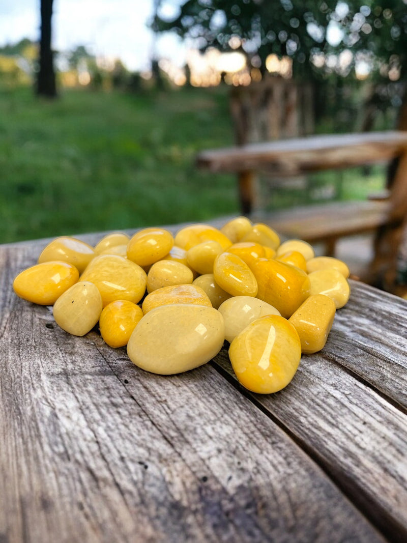 Yellow Aventurine Tumble Polished Stones - Gem Center USA INC