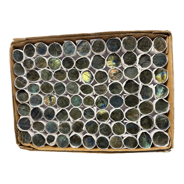 Labradorite Ema Eggs Polished Flats - Gem Center USA INC