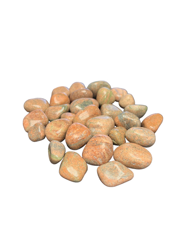 Indian Unakite Tumble Polished Stones - Gem Center USA INC