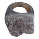 Solid Brazilian Agate Rings Druzy Top - Gem Center USA INC