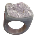 Solid Brazilian Agate Rings Druzy Top - Gem Center USA INC