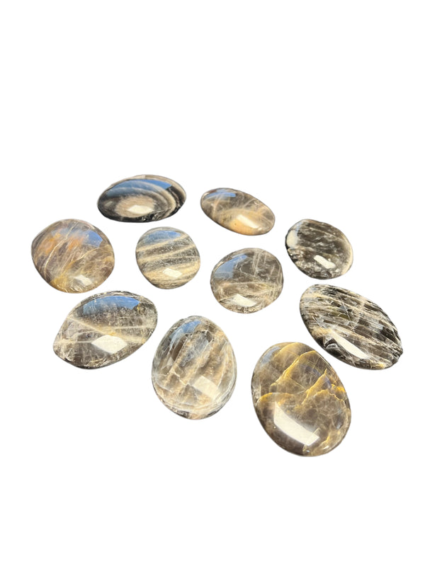 Black Moonstone Polished Stones 1/4 to 1/2 inch thick