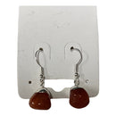Carnelian Agate Tumble Polished Silver Plated Earrings - Gem Center USA INC