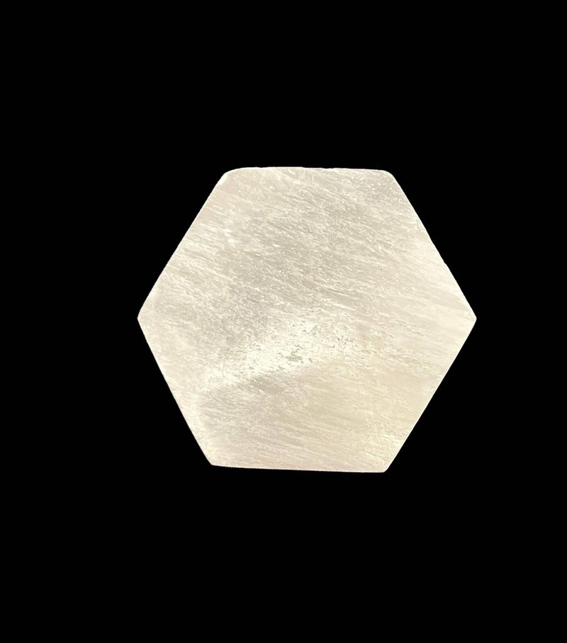 Selenite Crystal Flat Hexagon Shape - Gem Center USA INC