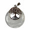 Clear Quartz Round with Tree of Life Pendant Approx 1 Inch Diameter - Gem Center USA INC