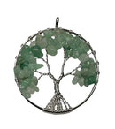 Green Aventurine Tree of Life Pendant Approx 2 Inch Diameter - Gem Center USA INC