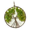 Peridot Tree of Life Pendant Approx 2 Inch Diameter - Gem Center USA INC