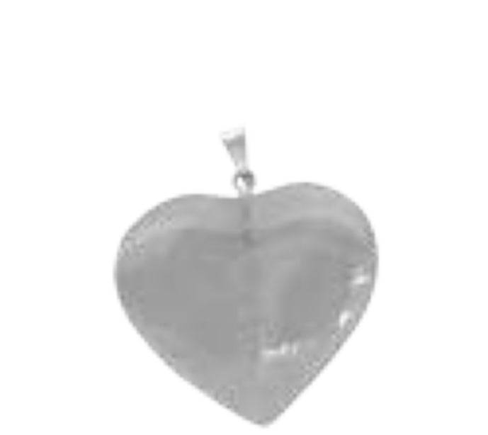 Quartz Heart Bail Pendant Approx 1 Inch Diameter - Gem Center USA INC