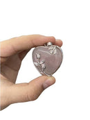 Rose Quartz Heart Shaped Pendants Approx 1.25 Inch Diameter - Gem Center USA INC