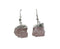 Rose Quartz Rough Crystal Silver Plated Earrings - Gem Center USA INC