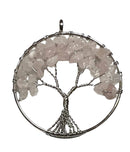 Rose Quartz Tree of Life Pendant Approx 2 Inch Diameter - Gem Center USA INC