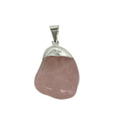 Rose Quartz Tumbled Silver Plated Pendants - Gem Center USA INC