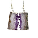 Amethyst Side Druzy Earrings