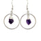 Amethyst Point Circle Earrings Wholesale in Bulk